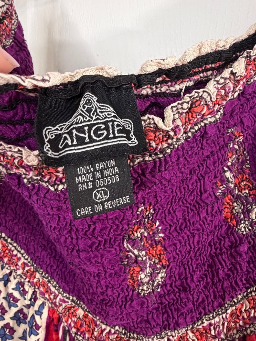 Angie Purple and Red Boho Maxi Skirt - Picture 6 of 16